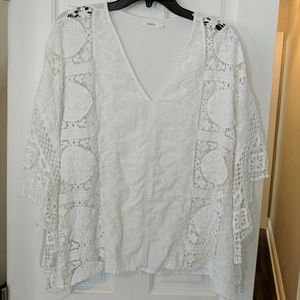 White Crochet Top/swim cover up sz XS